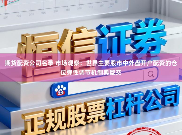 期货配资公司名录 市场观察：世界主要股市中外盘开户配资的仓位弹性调节机制典型交